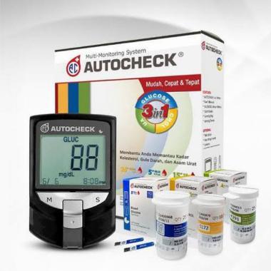 Alat Autocheck Alat GCU Tes Gula Darah Kolesterol dan Asam Urat Autocek Alat Cek Gula Darah 3in1