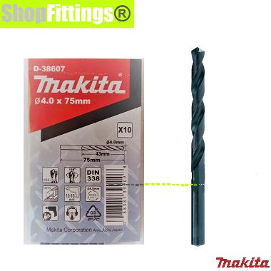 Makita Mata Bor Besi Kayu Alumunium HSS R Metal Drill Bit 1 1,5 2 2,5 3 3,5 4 4,5 5 mm PILIH X 1pcs HSS R 4mm