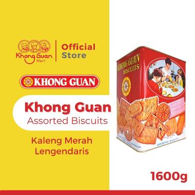 Promo Harga Khong Guan Assorted Biscuit Red Persegi 1600 gr - Blibli