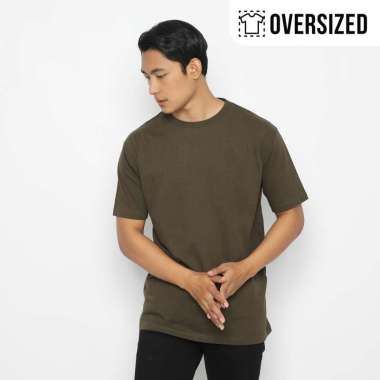 RBJ T-shirt Cotton Polos Oversized Pria Hijau Army S