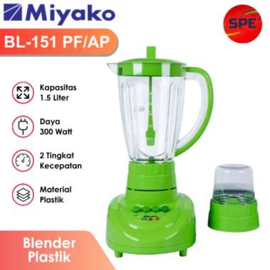 BLENDER PLASTIK MIYAKO KAPASITAS 1.5 LITER BL-151 PF/AP GARANSI RESMI (MEDAN)