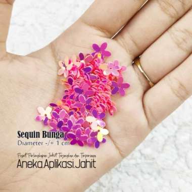 1 ONS SEQUIN BUNGA 1 CM / PAYET RAMBOCI BUNGA 1 CM / PAYET PIRING PINK