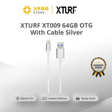 XTURF XT00964S 64G OTG W/Cable Silver (XT-009-64GB-SILVER)