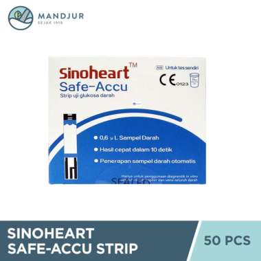 Sinoheart Safe-Accu Strip Uji Gula Darah 50 Pcs - Tes Strip Gula Darah