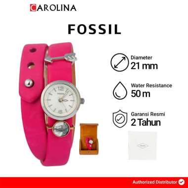 Jam Tangan Fossil Georgia ES3964SET Double Wrap Women White Dial Pink Leather Strap