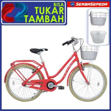 Polygon Lovina Sepeda Keranjang [24 Inch] Pink