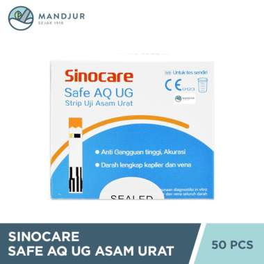 Sinocare Safe AQ UG Strip Uji Asam Urat 50 Pcs - Test Strip Asam Urat