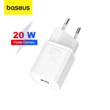 Baseus Kepala Charger Super Si Quick Charger Type C PD 20W iPhone 12 Putih