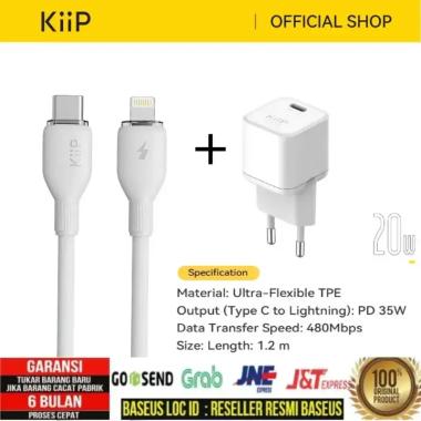 Baseus Kepala Charger Super Si Quick Charger Type C PD 20W iPhone 12 bundling BUNDLING C+IP 35W PUTI