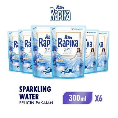 Rapika Sparkling Water Pelicin Pakaian Pouch 300 mL [6 Pcs]