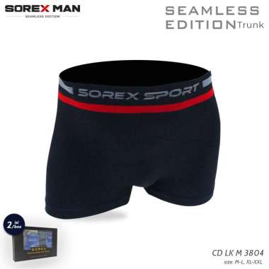 (2 PCS) Sorex Man Boxer Pria Sport Seamless Edition Trunk Super Stretch CD Lk M 3804 Random XL-XXL