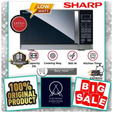 SHARP MICROWAVE OVEN GRILL R-728 R 728 R728R FULL GLASS DOOR OVEN MICROWAVE GRILL SHARP 25L SUPER LO