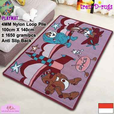 Tren-D-rugs Karpet karakter anak anak bermain playmat kids kidz permadani bulu alas lantai kamar tid