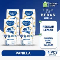 Tropicana Slim Oat Drink Vanilicious 190 ml (4 pcs) - Minuman RTD Oat Vegan Plant Based Bebas Gula