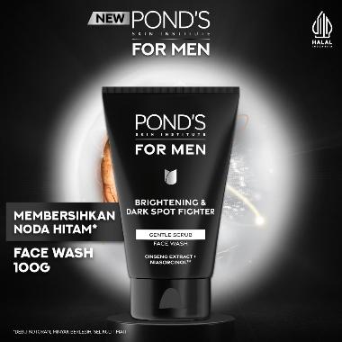 POND’S Skin Institute for Men Brightening & Dark Spot Fighter FACE SCRUB 100g- FACIAL SCRUB Pria Mencerahkan