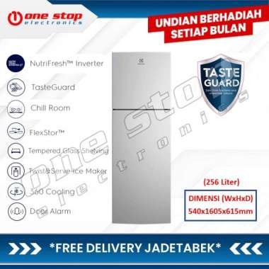 [GARANSI RESMI] ELECTROLUX ETB2802J-A Kulkas 2 Pintu Inverter 256L ETB 2802J-A