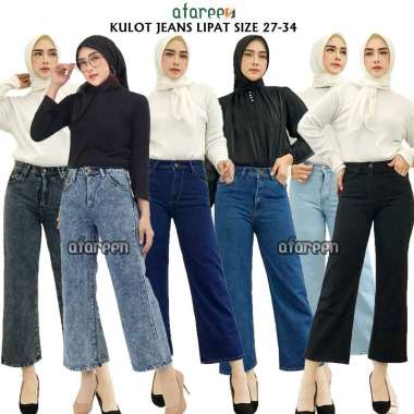 Celana Kulot Jeans Snow Boyfriend Jeans Kulot Premium 31 Snow Blue