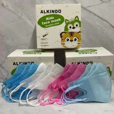 MASKER ANAK DUCKBILL ALKINDO - DUCKBILL CHILD FACE MASK ISI 50 PCS Putih