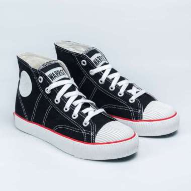Sepatu WARRIOR CLASSIC High Cut Sneakers Sekolah Kanvas Kasual Pria 38 Putih