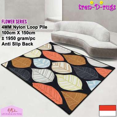 Tren-D-rugs Karpet bunga flower digital print permadani modern alas lantai kamar tidur ruang tamu bu