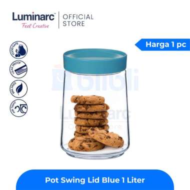 Luminarc Toples Pot Swing Lid Blue 1 Liter / pc