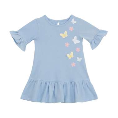 TORIO Basic Dress With Butterfly - Pakaian Anak Perempuan - Dress Anak Perempuan 3-4 tahun