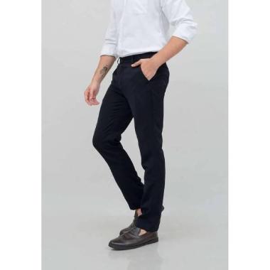 Celana panjang pria kerja formal bahan slim fit PINGGANG KARET houseofcuff M hitam