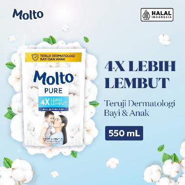 Molto Pelembut & Pewangi Pakaian Bayi Softener Konsentrat Pure Soft & Gentle 550 mL