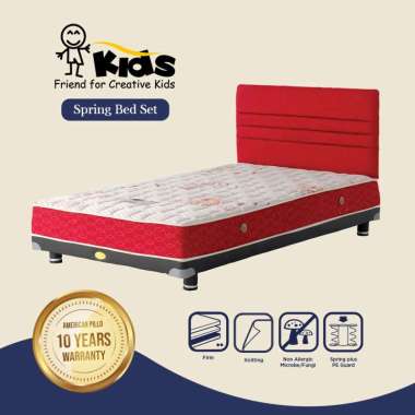 American Pillo Xpressio Kids Springbed Set - Red White 140 x 200 Red White Jawa Timur