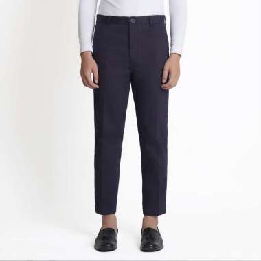 KASUAL Celana Chino Ankle Pants Slim Fit Navy Blue L Navy Blue