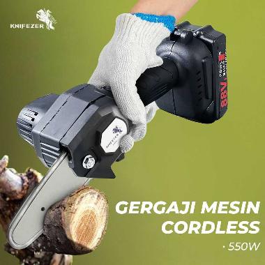 Mesin Gerinda Cordless Mini Chainsaw 4" Gergaji Mesin Baterai 24V