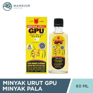 Minyak Urut GPU Cap Lang Minyak Pala 60 mL - Minyak Urut Licin dan Hangat
