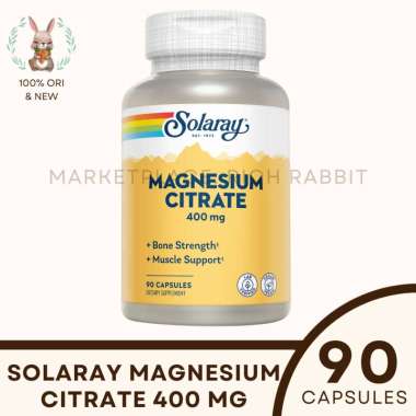 Solaray Magnesium Citrate Vitamin 400 mg Suplemen 90 Veg Caps
