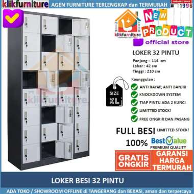 Lemari Loker Locker Cabinet 32 Pintu Full Besi AKL32