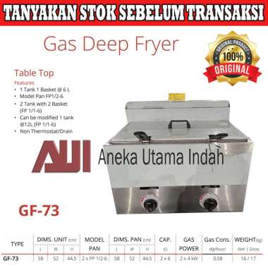 Getra Gea gas deep fryer penggorengan gas GF 73 / gf73