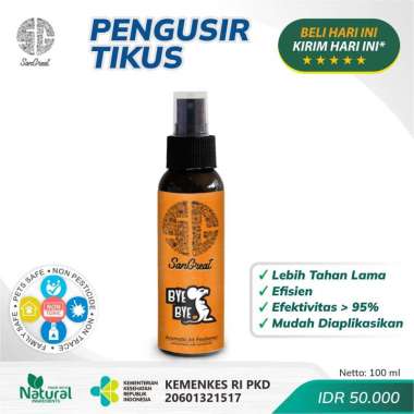 SanGreat Bye Bye Mouse Pengusir Tikus Spray 100 ml Non Pestisida Tidak Beracun