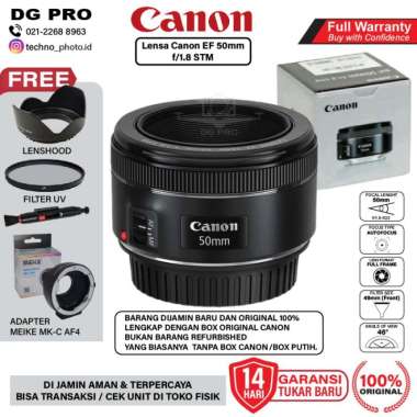 CANON EF 50MM F1.8 STM AUTOFOCUS - LENSA KAMERA STANDARD BOX