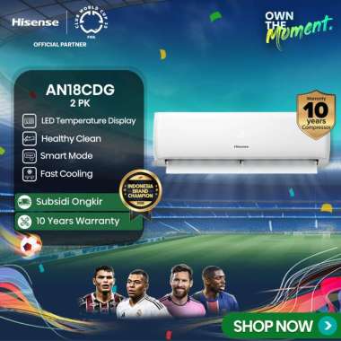 Hisense AC AN18CDG Standard 2 PK Dingin Kilat Cocok Untuk Kamar Tidur Pendinginan Super Cepat 3 Meni