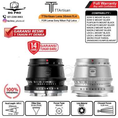 TTArtisan Lens 35mm f1.4 Lensa Canon Nikon Fuji 7artisan - TT Artisan Sony