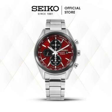 Jam Tangan Pria Seiko Solar Chronograph SSC771P1 Stainless Red Dial Original