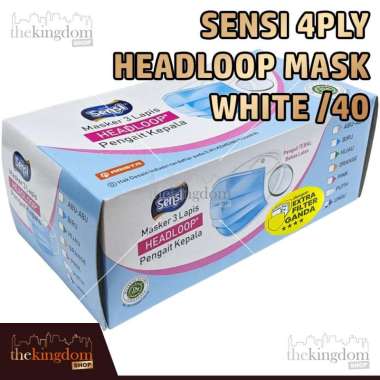 Sensi 3ply Headloop Mask /40 Masker Medis Hijab Jilbab Wanita White