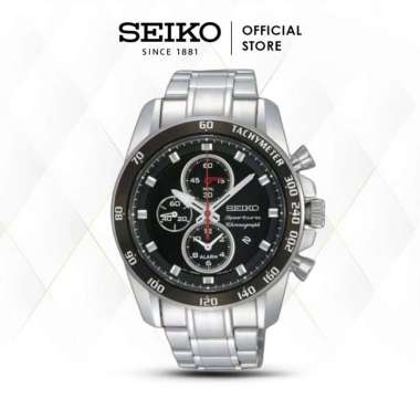 Jam Tangan Pria Seiko Sportura Chronograph SNAE69P1 Silver Black Ori