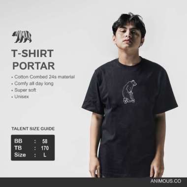 Animous Kaos Tshirt Portar Black XL