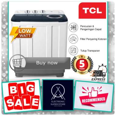 MESIN CUCI TCL TWT96-20S TWT96 20S TWT96 2 TABUNG 9KG SMART WASHING SOFT CARING TWIN TUB TCL