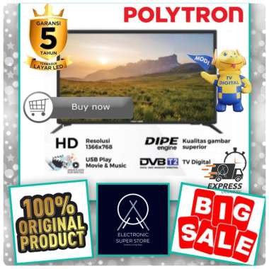 LED POLYTRON PLD32V1853 32V1853 LED 32INCH DIGITAL TV HD USB PLAY MOVIE POLYTRON TV