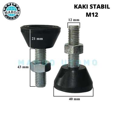 Adjuster Karet Kaki Stabil Kursi Meja D40 T43 M12 dan Mur