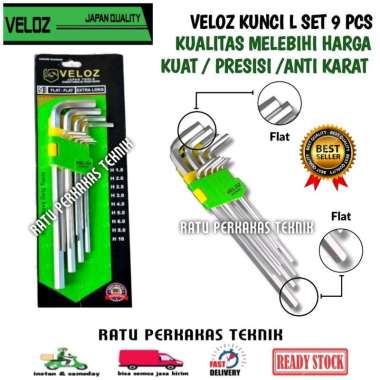 KUNCI L SET PANJANG 9 PCS VELOZ JAPAN TOOLS ORIGINAL MURAH
