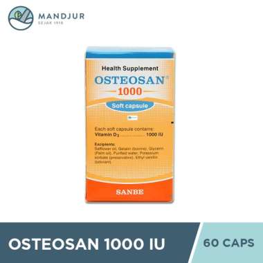 Osteosan 1000 IU 60 Kapsul - Suplemen Vitamin D3, Kesehatan Tulang, dan Imun Tubuh