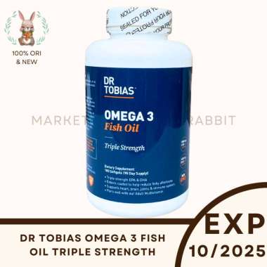 Dr. Tobias Omega 3 Fish Oil Triple Strength 180 butir DHA Minyak Ikan