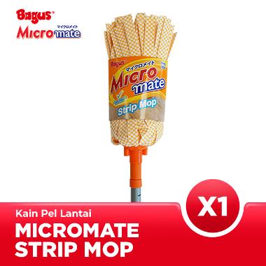 Bagus Micromate Alat Pel Lantai Strip Mop Set (Kain Pel dapat Diisi Ulang) - Daya Serap Tinggi, Ring
